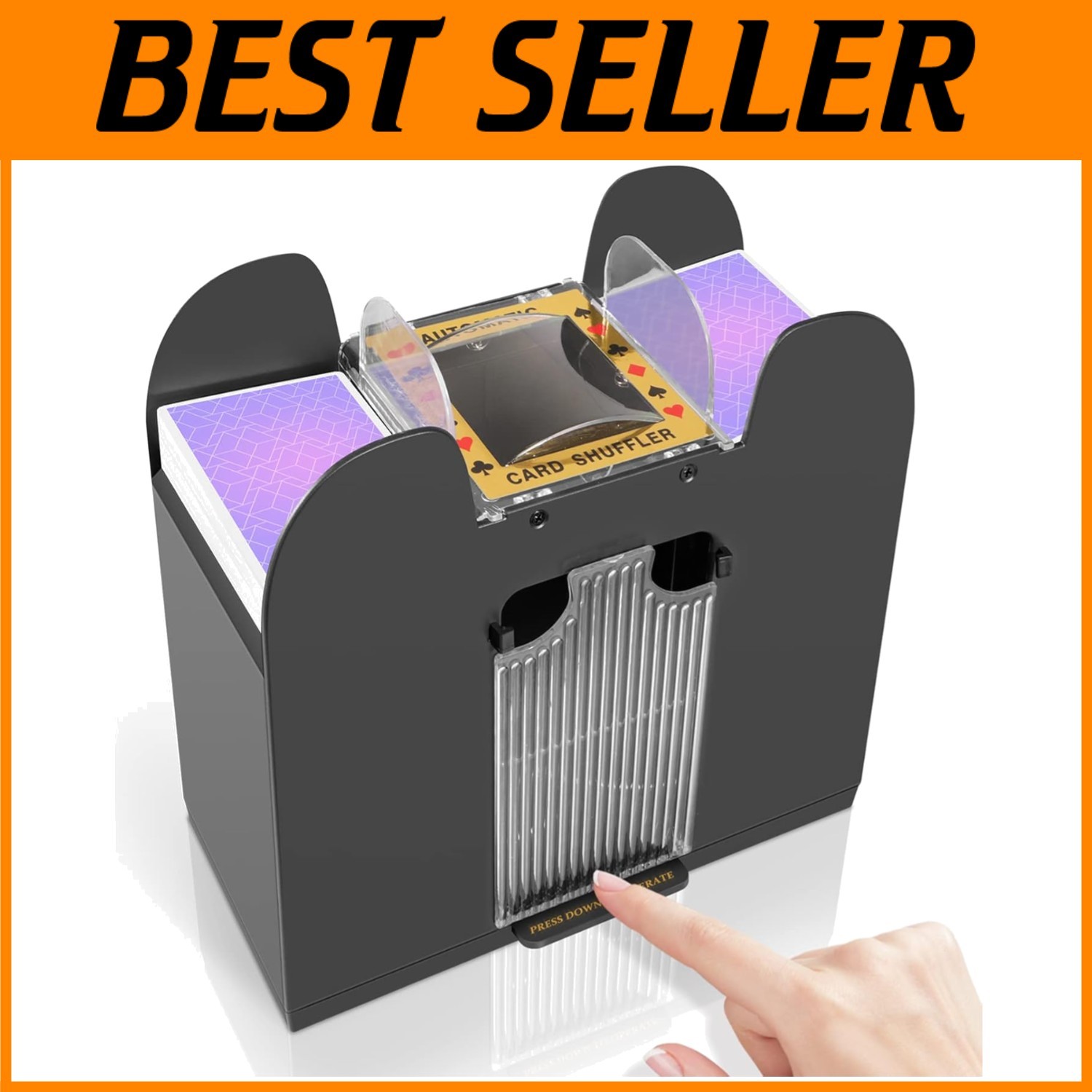 Portable Electric Playing Card Shuffler - 6 Deck