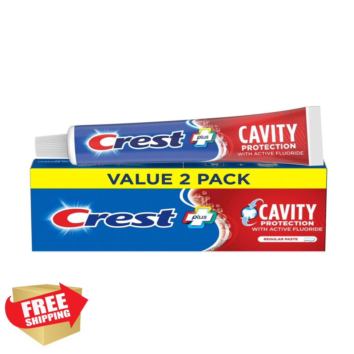 Crest Cavity Protection Toothpaste Regular Paste 5.7 Oz Pack of 2