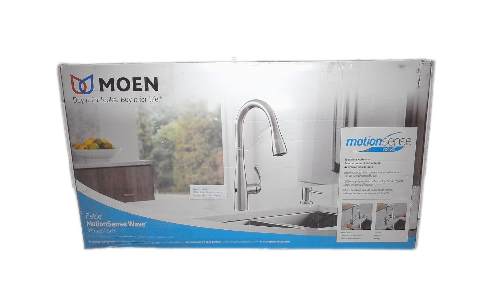 MOEN Essie Touchless 1-Handle Pull-Down Kitchen Faucet w/ MotionSense Wave Power