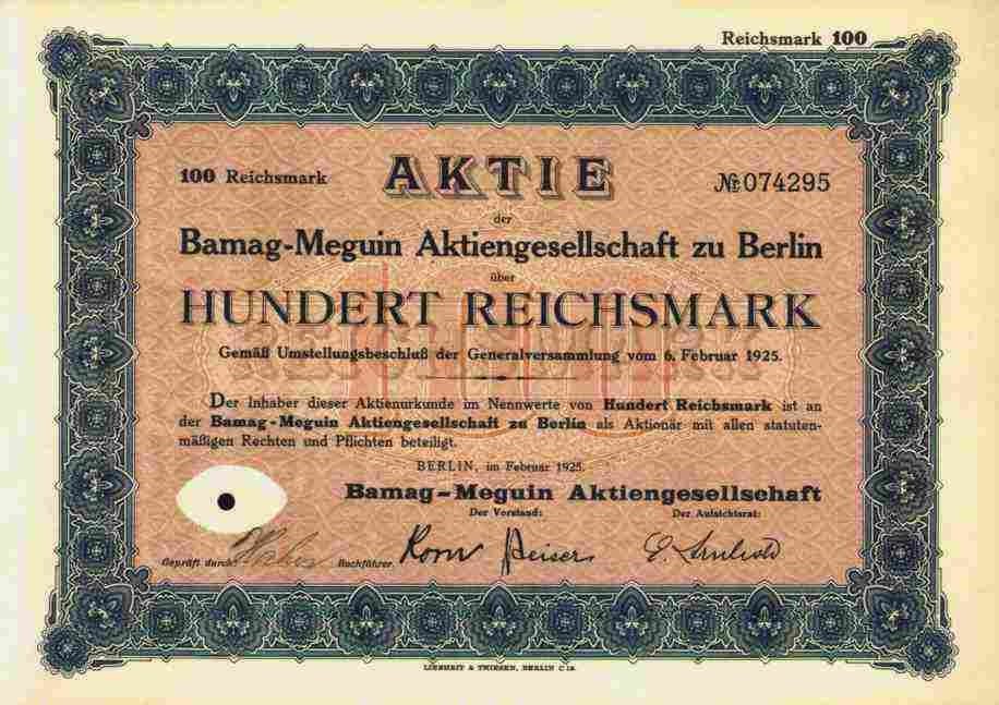 Bamag Meguin 1925 Allied Technologies Butzbach Berlin Dinslaken 100 RM Wayne PA