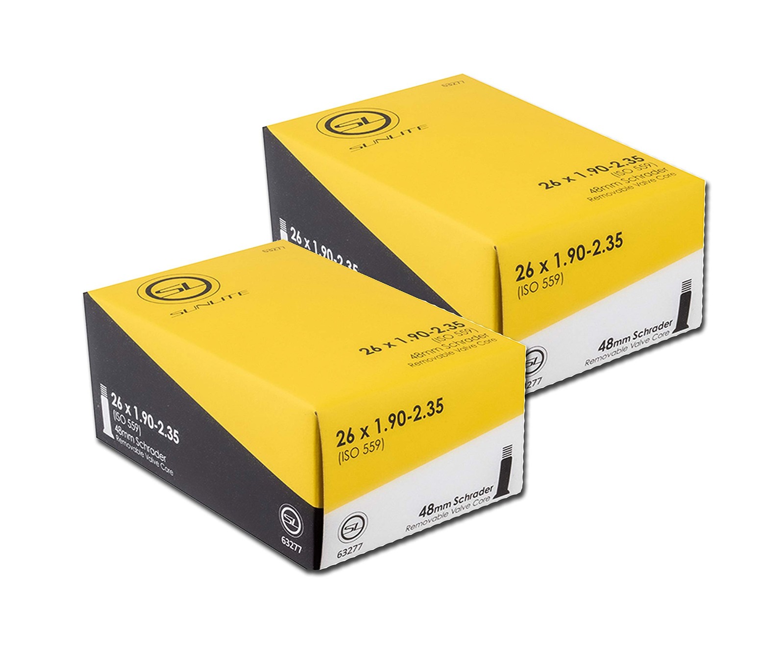 Bike Tube, 26" x 1.90-2.35 48mm Schrader Valve 2 Pack Saver