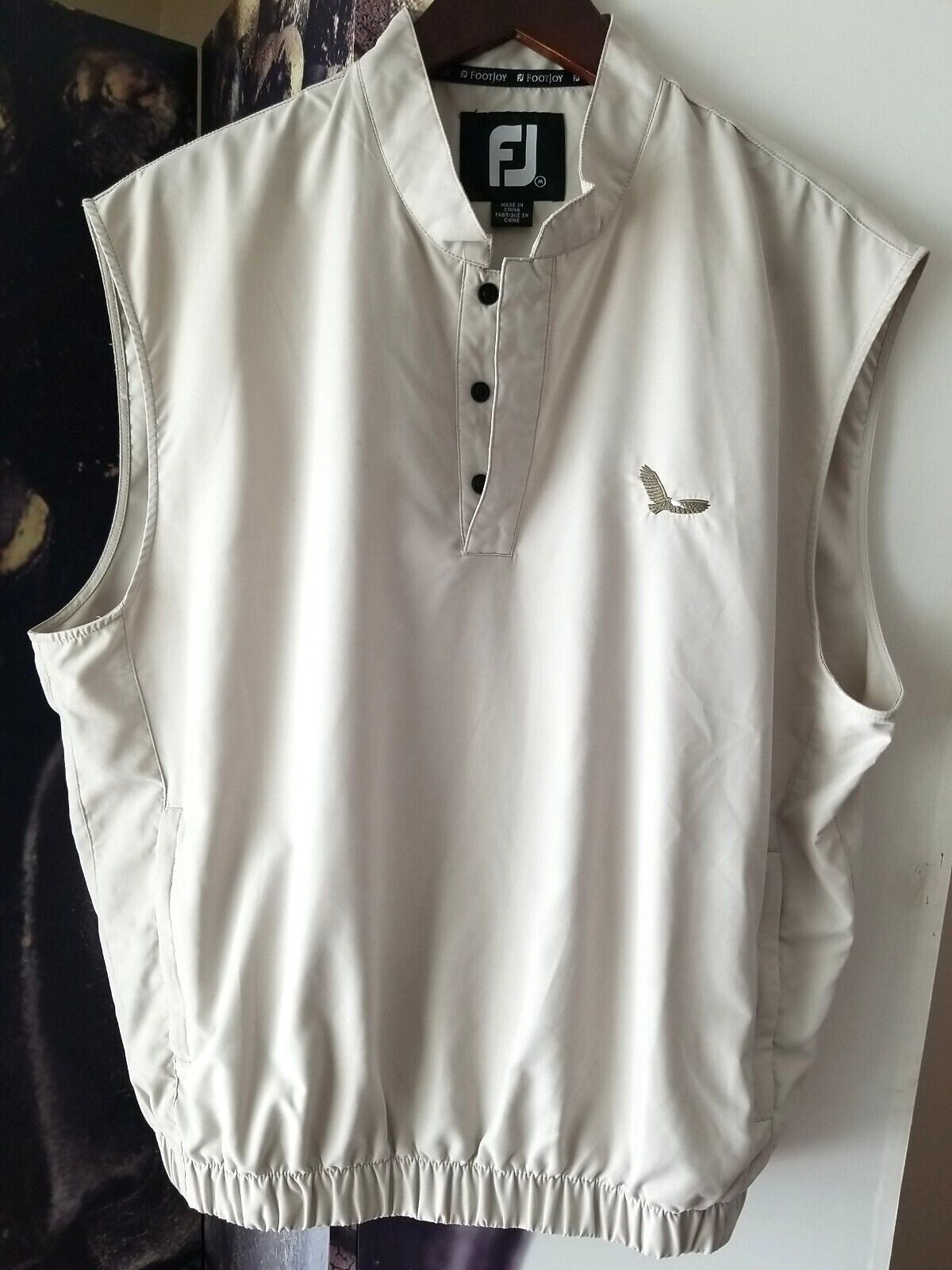 FJ FOOTJOY Men's Golf Sleeveless Tan Khaki Pullover Vest Size M CUSTOM?