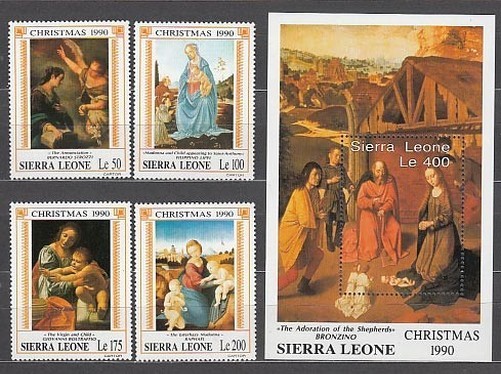 Sierra Leone - Mail Yvert 1274/7+Hb 140 ** Mnh Christmas