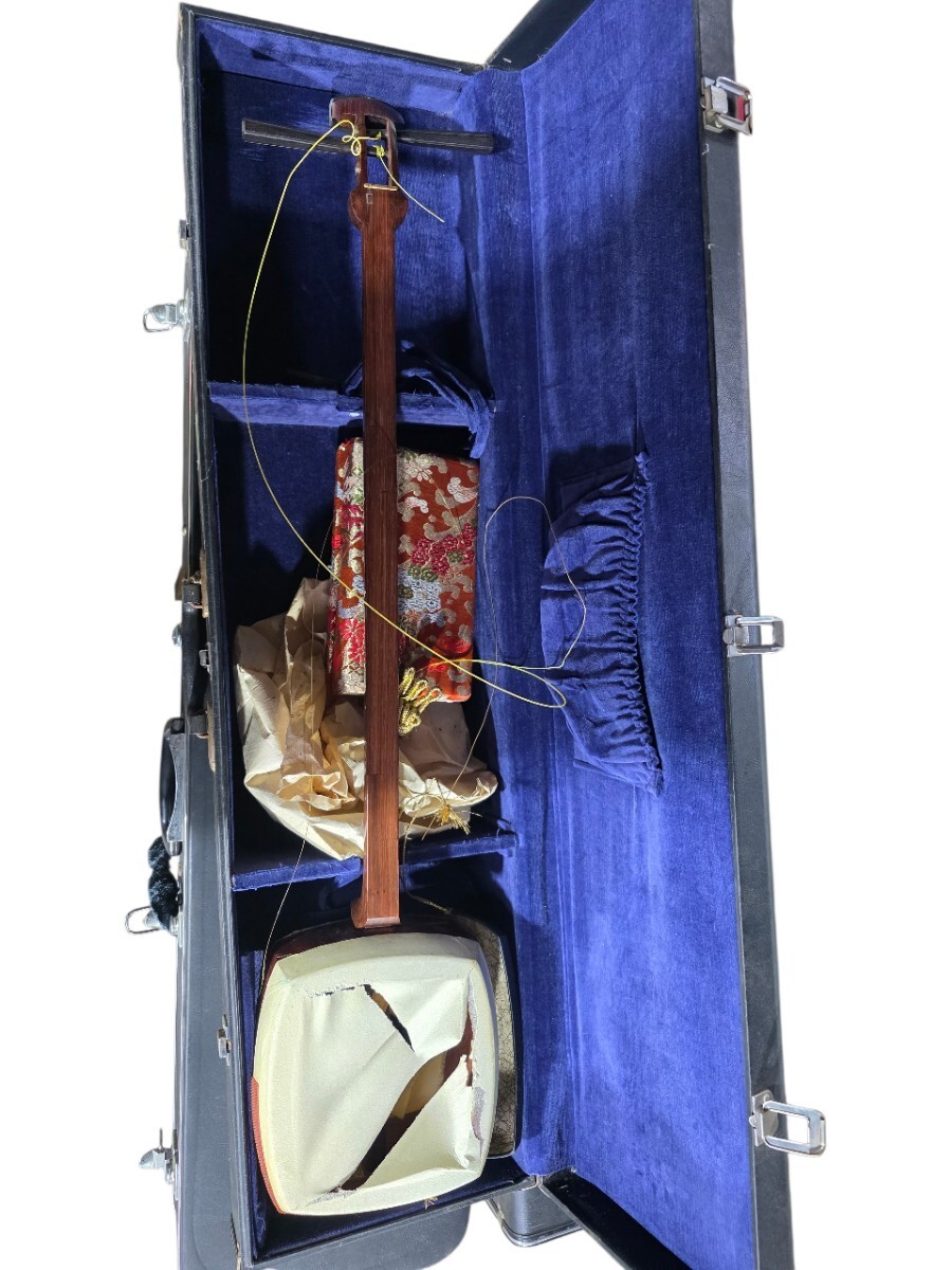 Tsugaru Shamisen Thick Japanese Instrument Hard Case Included Musical Stringed