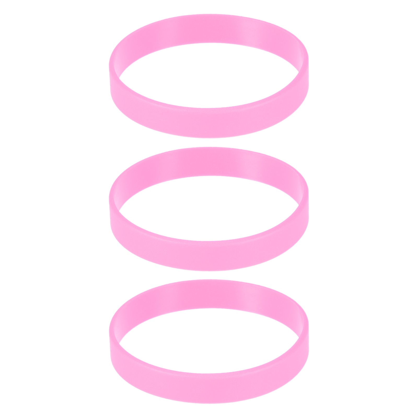 3Pcs Bracelets Wristbands 1/2 Inch Width 8.5" Length Bright Pink