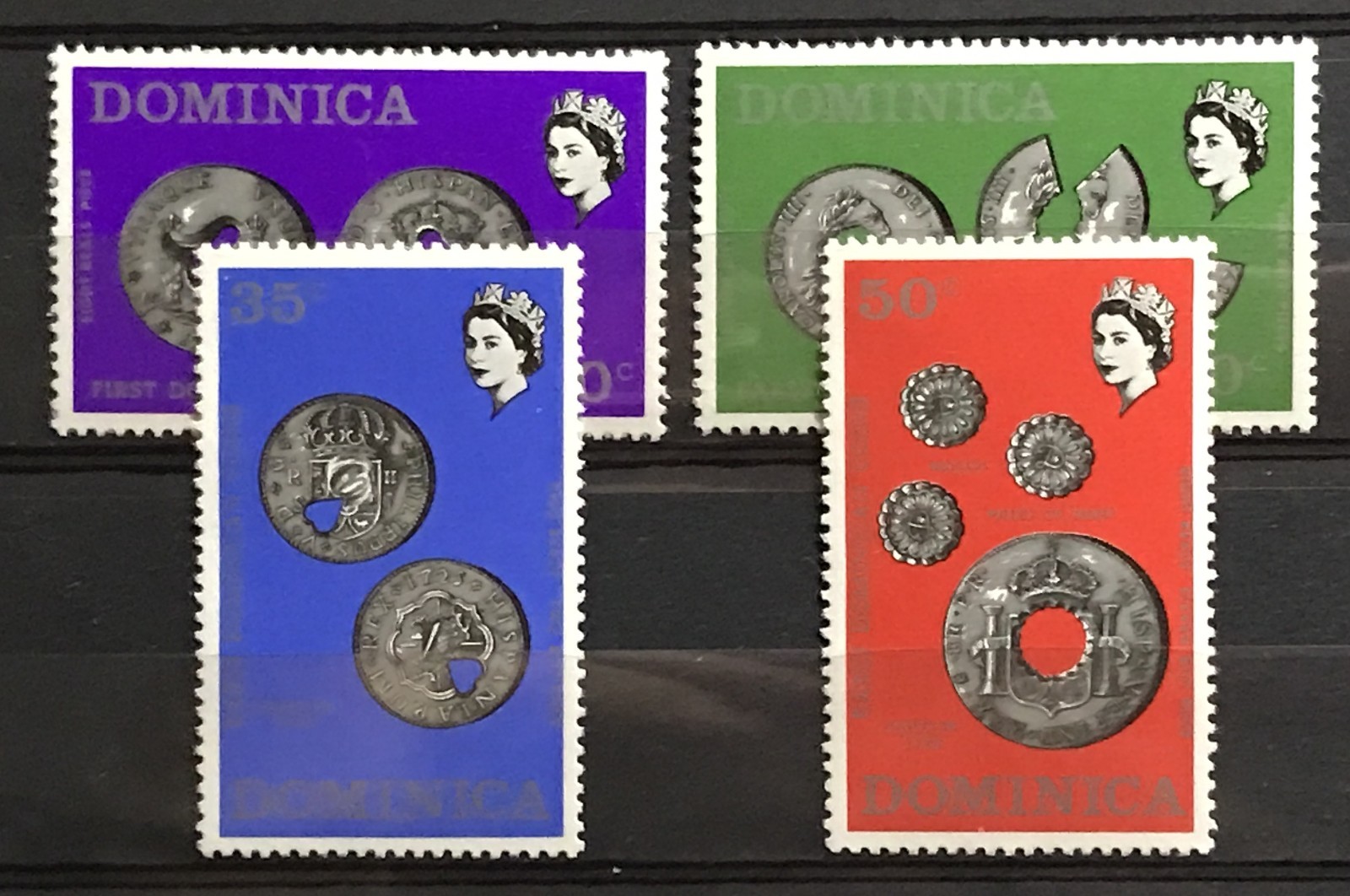 DOMINICA  - 1972 COINS NHM SET SG 347 - 350