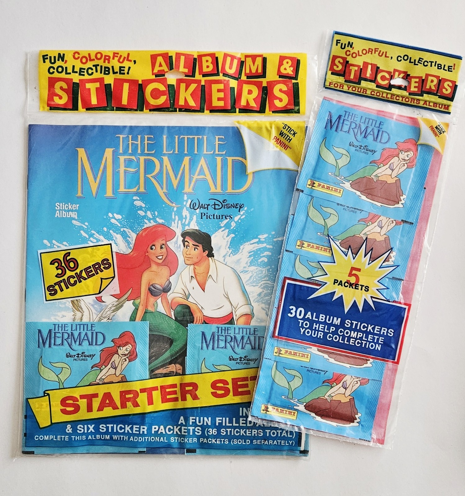 Vtg The Little Mermaid Album & Stickers LOT Panini Disney Ariel Princess