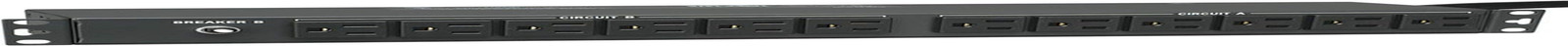 24 Outlet Horizontal 1U Rackmount PDU, 15 Amps, 120V, 15Ft Cord, Power Strip for
