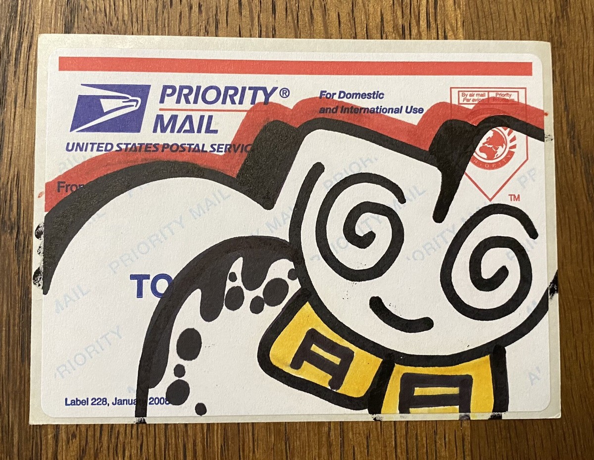 Moody Mutz Signed Usps Hand Drawn Sticker Graffiti Urban Art