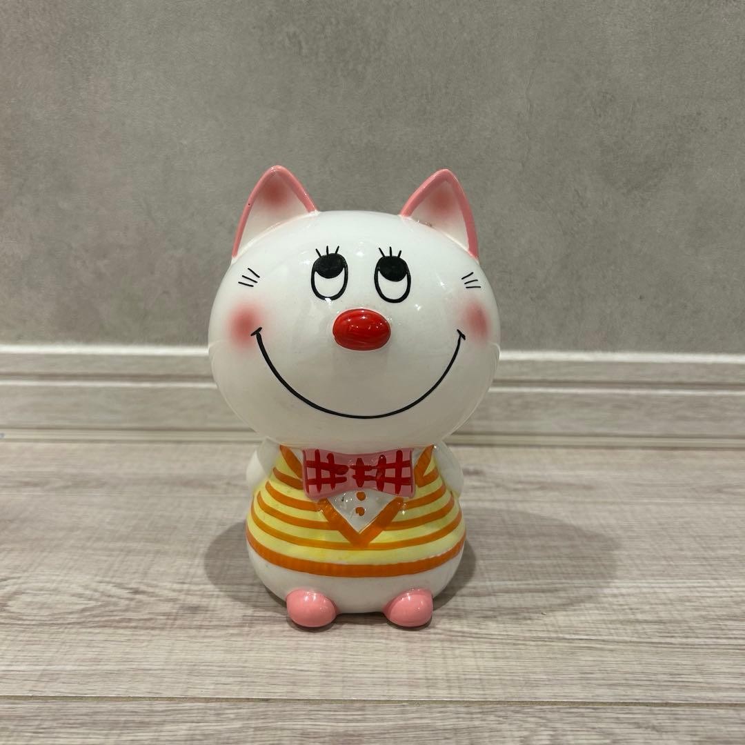 Showa Retro Ceramic Cat Piggy Bank by Rune Naito