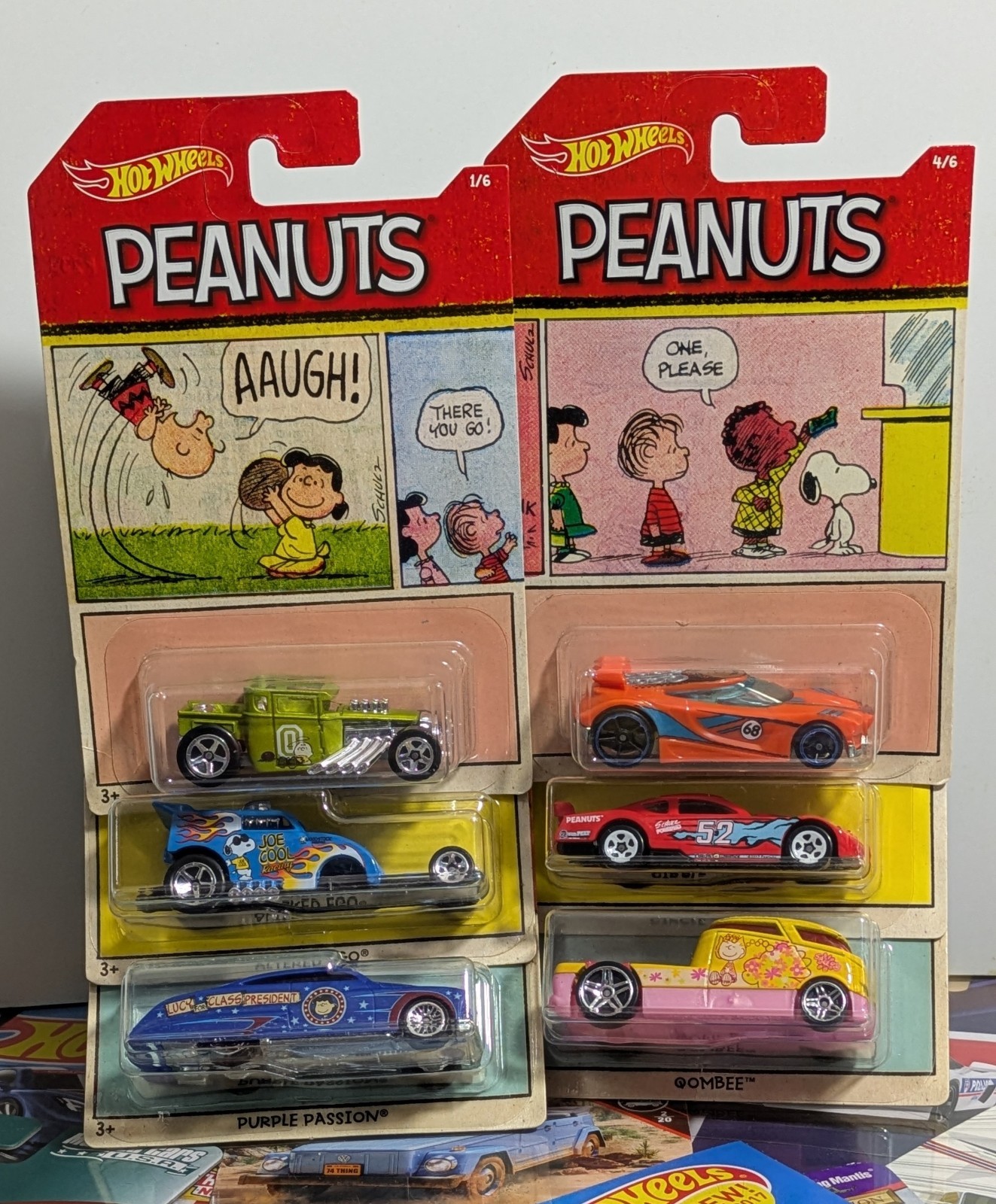 2017 Mattel Hot Wheels PEANUTS Complete Set Of 6 - Diecast Cartoon - Snoopy
