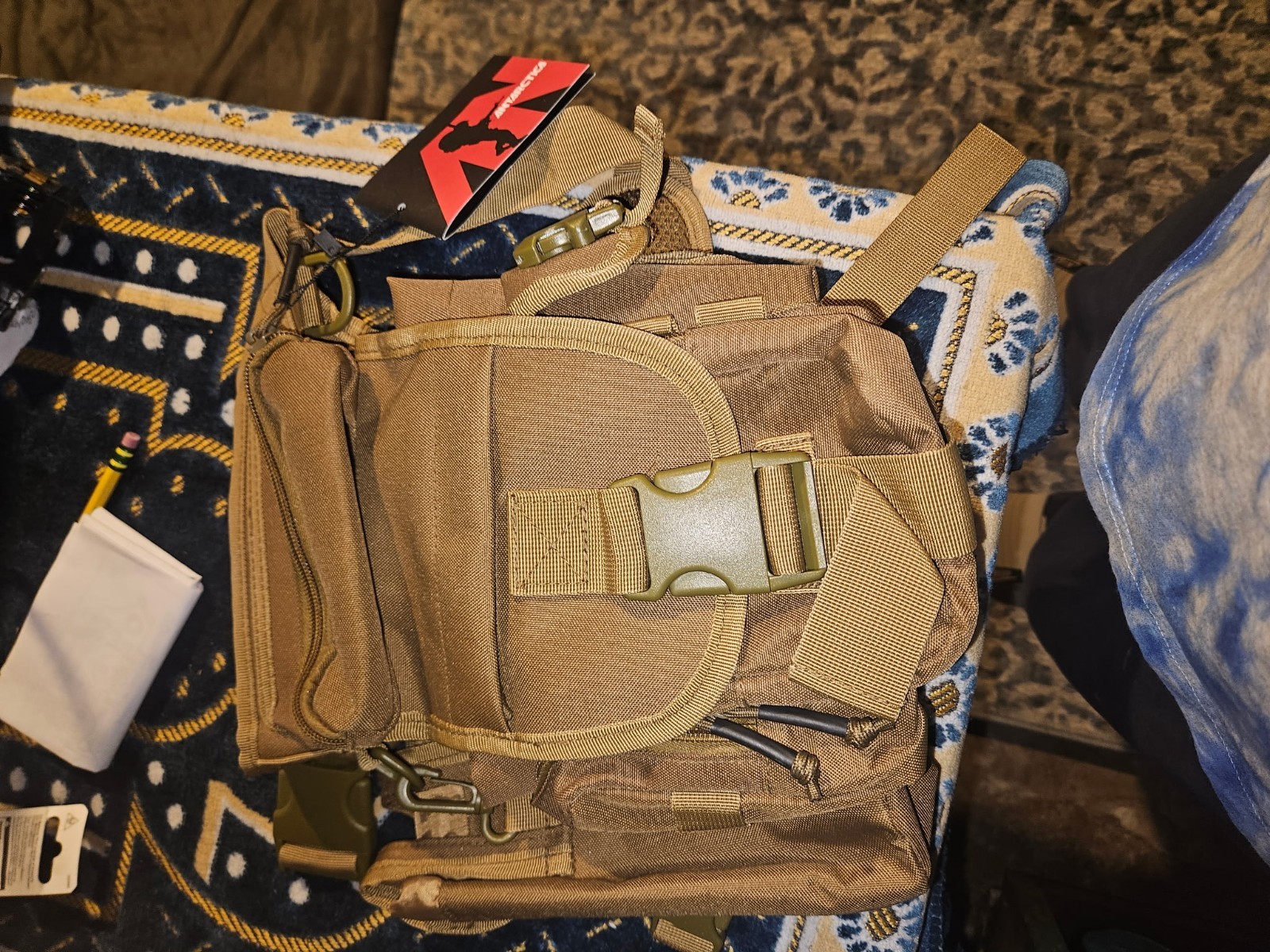 ANTARCTICA Tactical Gear Bag Brown Nylon Buckle Zip Adjustable Strap Pockets