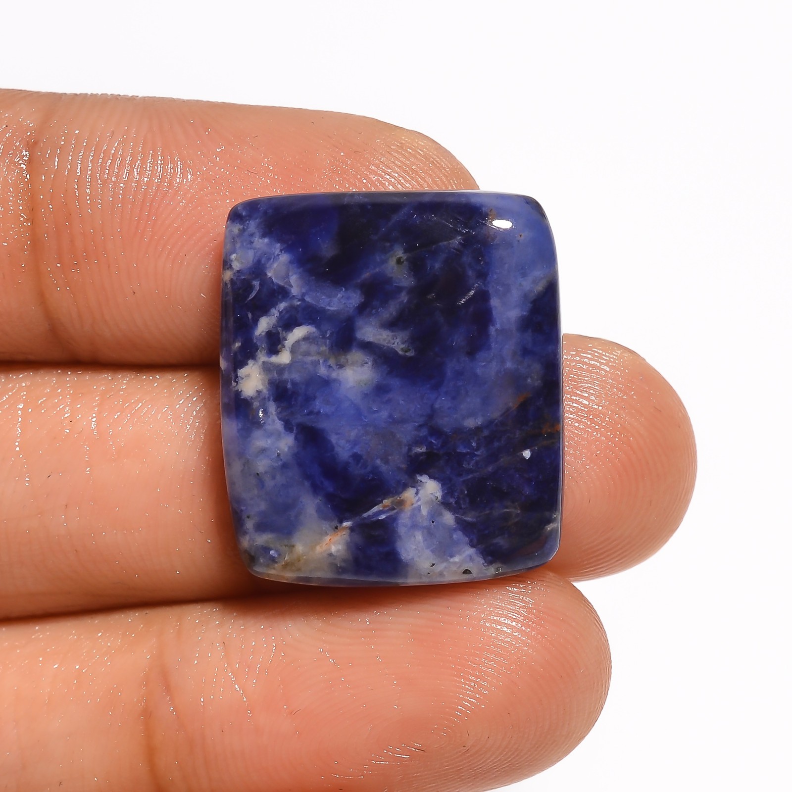 Natural Sodalite Radiant Shape Cabochon Loose Gemstone 20.5 Ct 21X19X6 mm A-1587