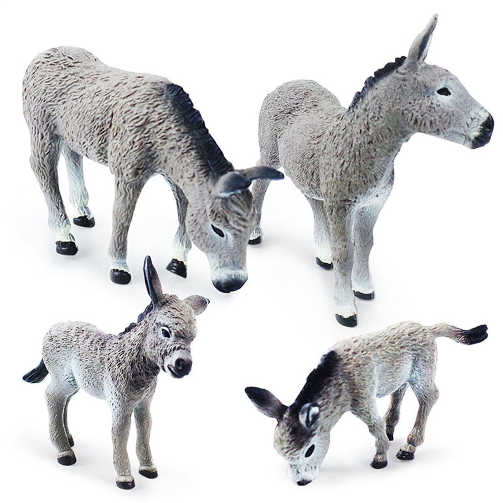 Simulation Animal Donkey Model Realistic Donkeys Family Figurine Educational Toy