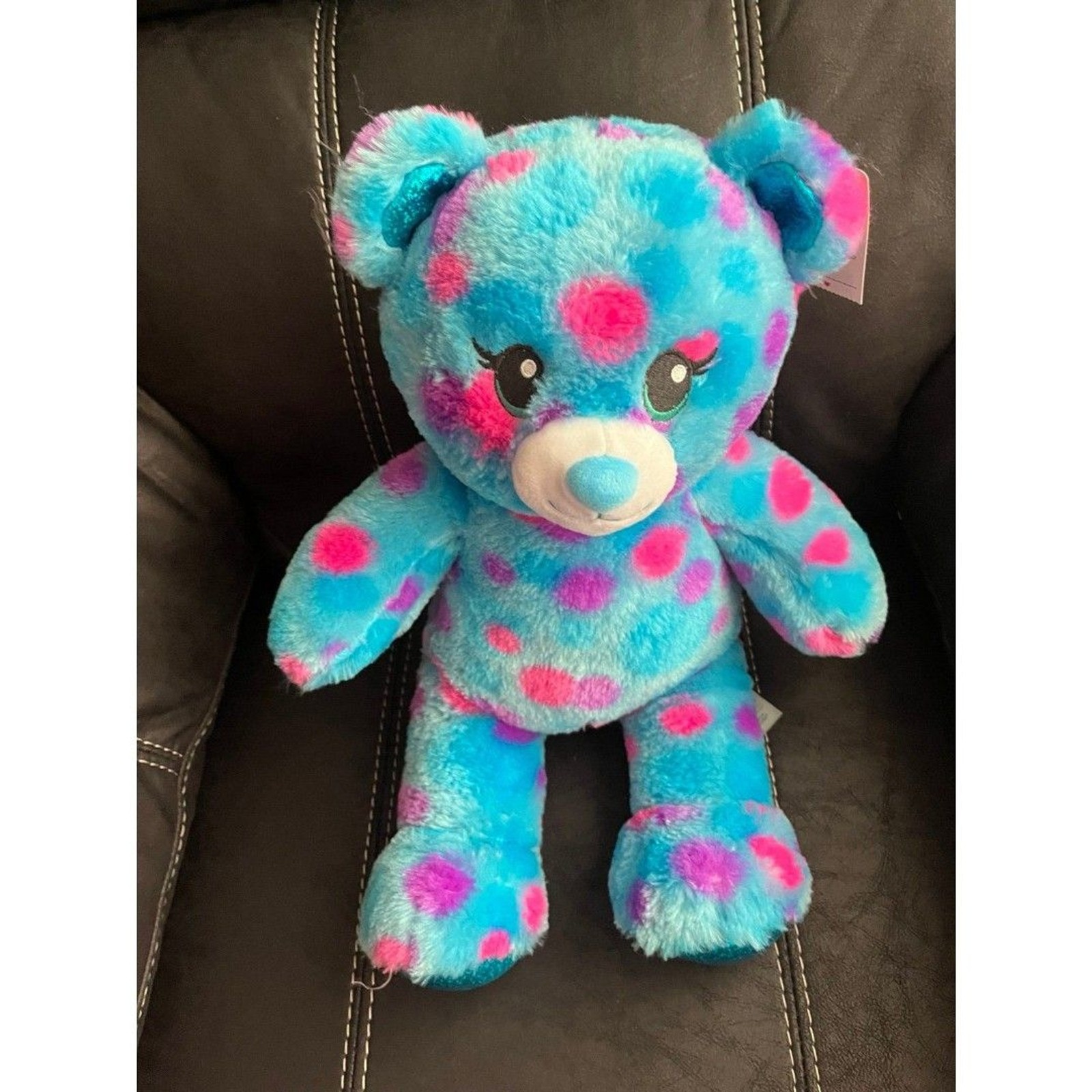 Build a bear blue polka dot bear