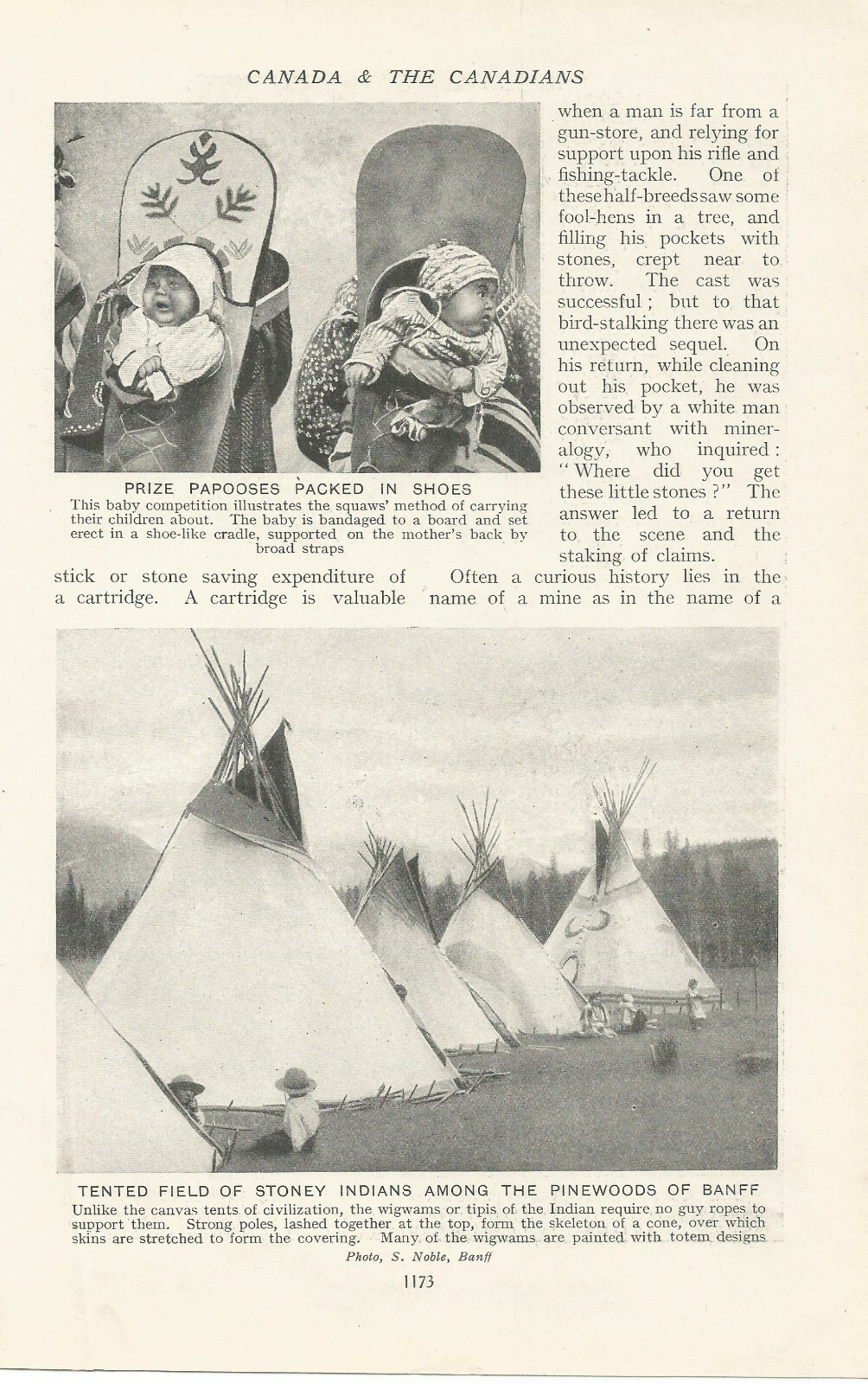 CANADA STONEY INDIANS  BANFF NATIVE AMERICANS c 1920 BOOK ILLUSTRATION PRINT