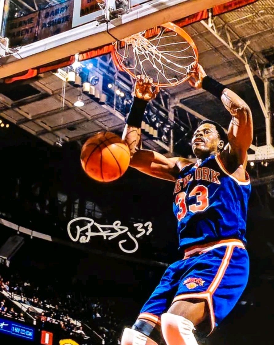 Patrick Ewing Signed SLAM DUNK RP 8X10 Reprint Photo New York Knicks