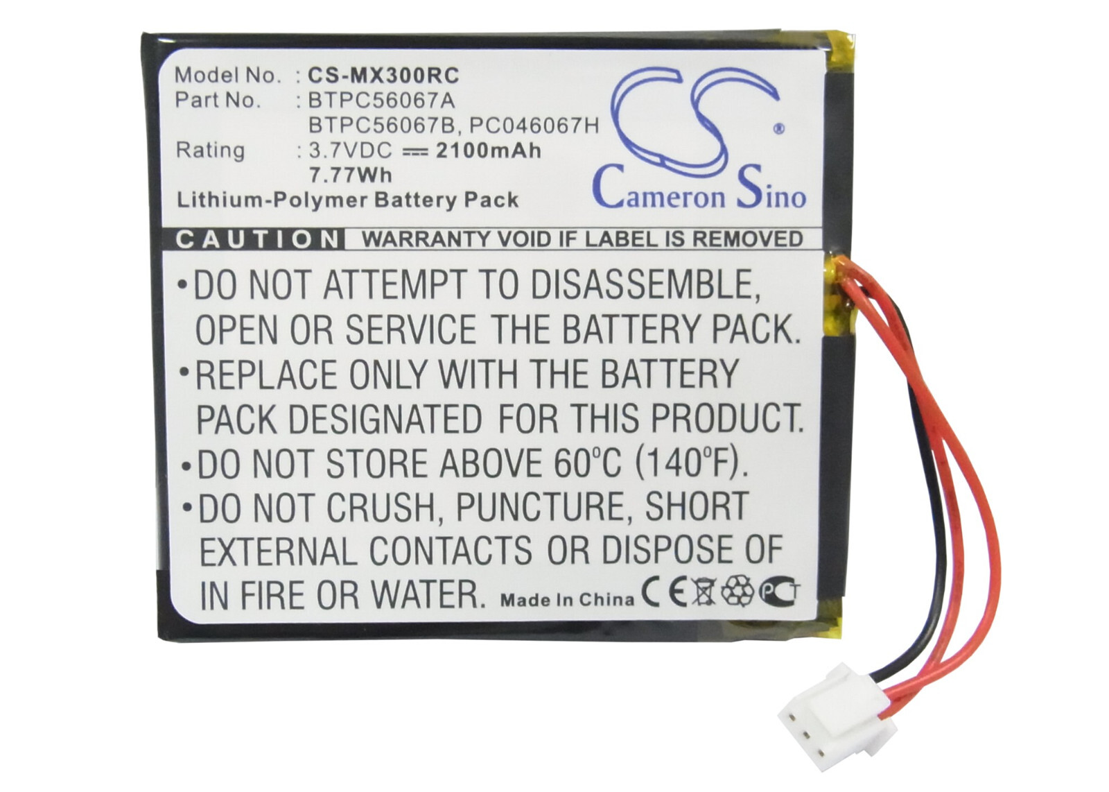 BATTERIE 2100mAh BTPC56067A PC046067H For Crestron TPS-4L