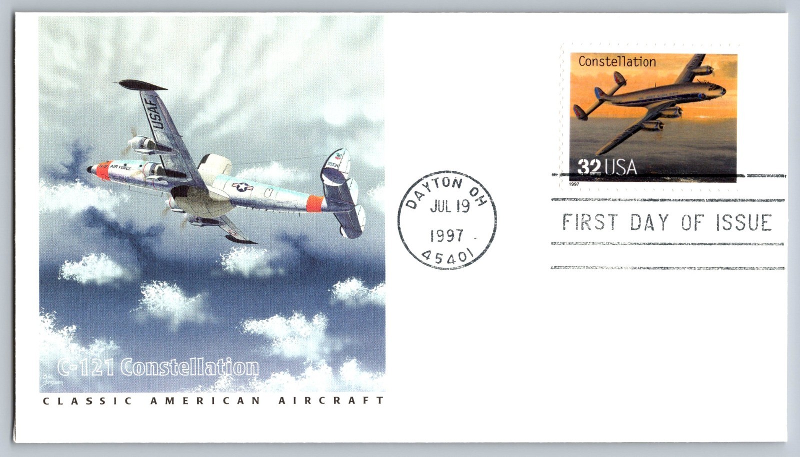 1997 Fleetwood Classic American Airplanes Constellation FDC