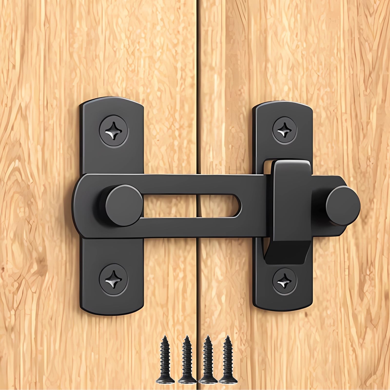 Double 2 C Barn Door Lock, Sliding Door Lock Hardware, Carbon Steel Do