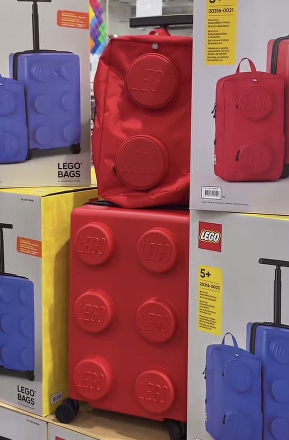 LEGO Red 2pc Luggage Set Expandable Trolley + Backpack NIB NEW