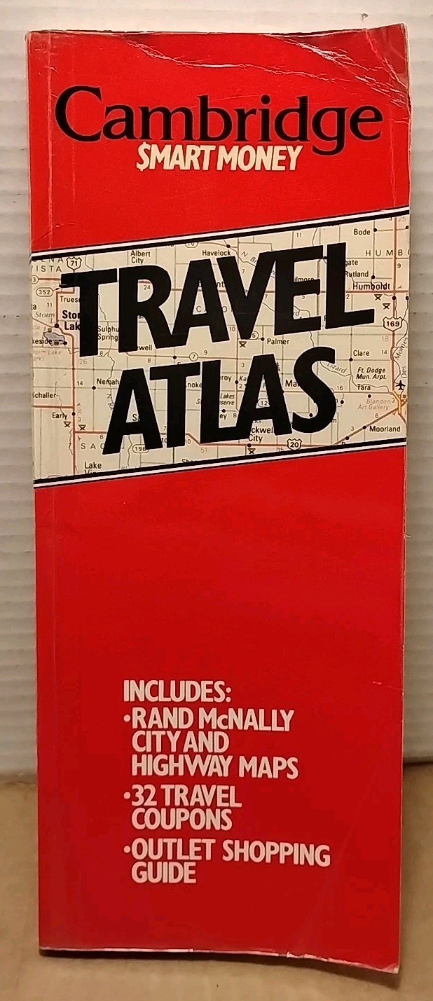 Cambridge Smart Money Travel Atlas USA & Canada 1990 Smoking Coupon Book & Maps