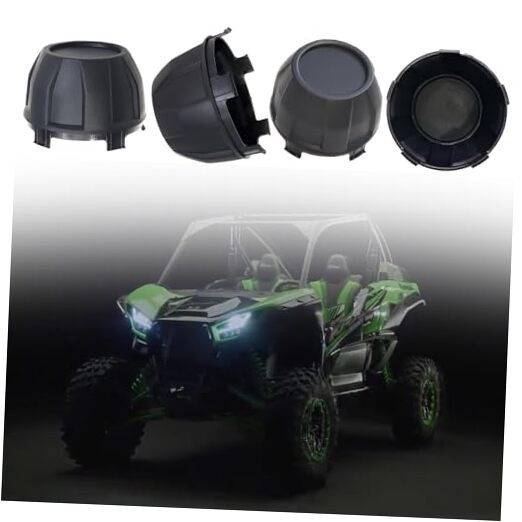  Tire Wheel Hub Caps for Kawasaki Black Dust Center Hub Cap Covers 4PCS fit 