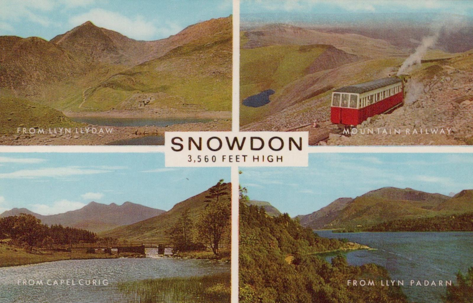 Wales Postcard - Views of Snowdon, The Mountain Railway VT16