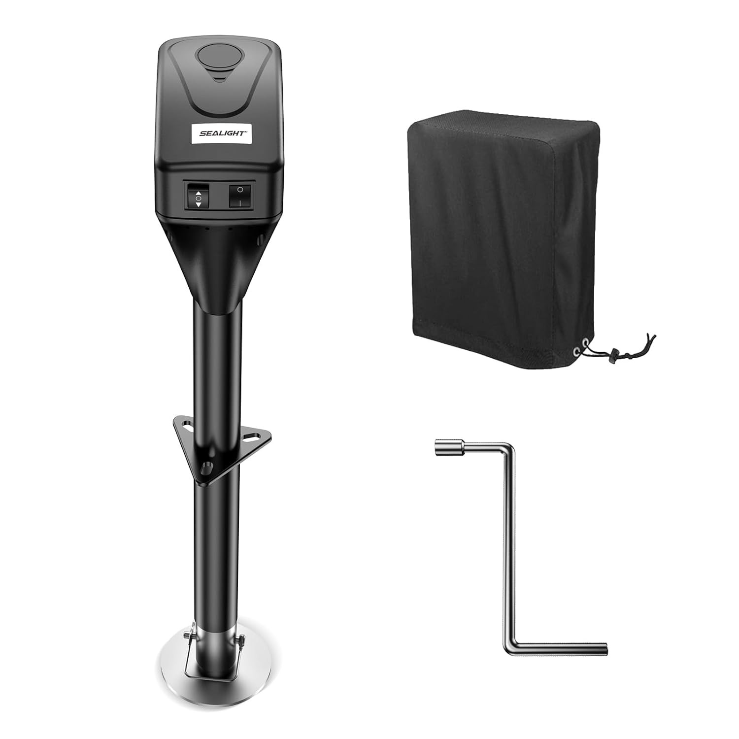 7500LB Electric Trailer Jack,12V DC and LED Light,9.84“-33.85“ Lift