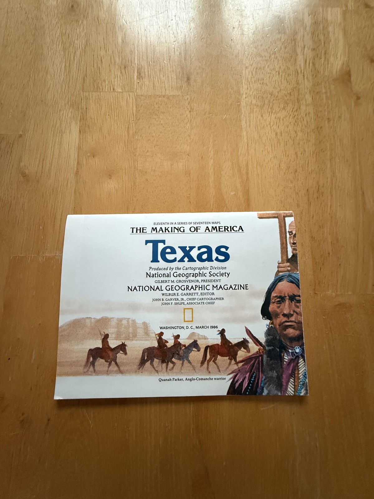 Vintage 1986 National Geographic Texas Supplement Map Making Of America Folded