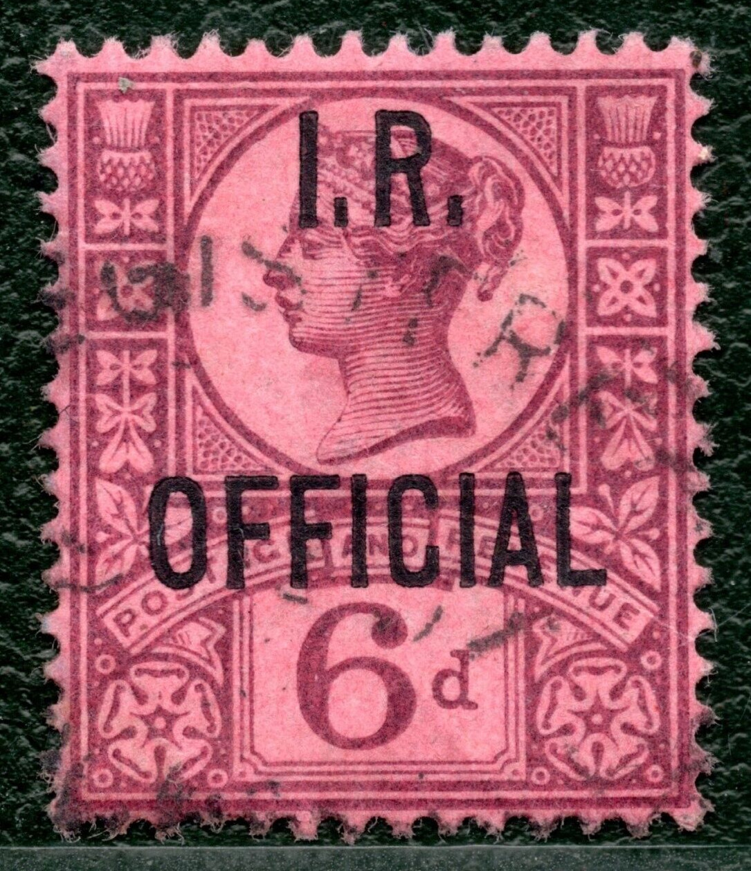 GB OFFICIAL QV Jubilee SG.O18 6d *I.R. OFFICIAL* (1901) Used Cat £150+ PRED7
