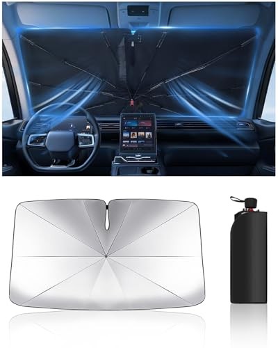Foldable Windshield Sun Shade Umbrella Reflective Car Medium（58" Lx 31"W)
