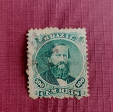 Lot 5. Brazil Scott #58 1866 100 Reis  Stamp Used F