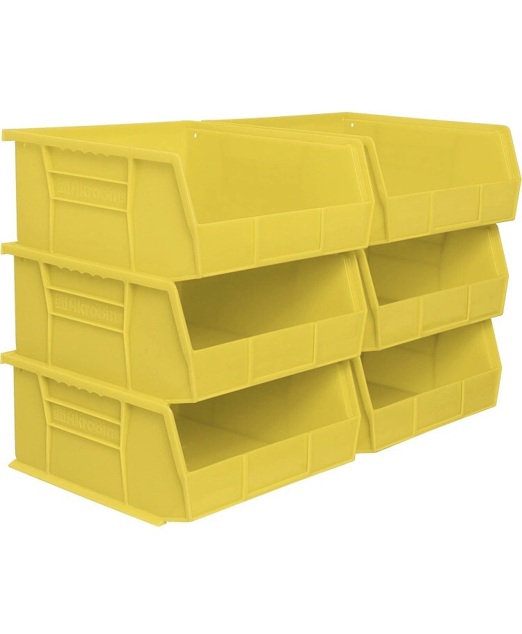 30235 Akrobins Plastic Storage Bins, Space-Saving Stackable Bins for Garage, Pan