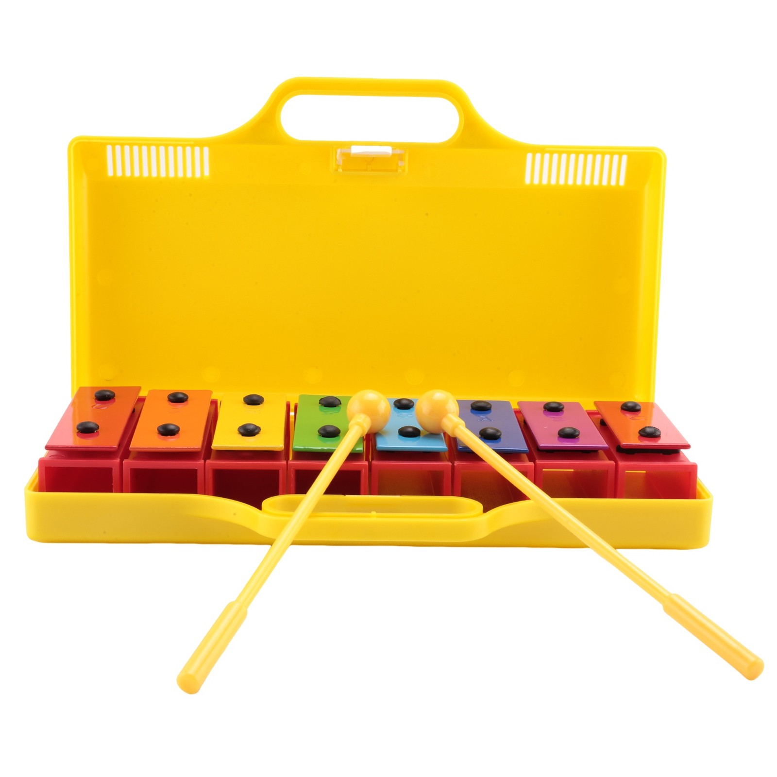 8 Notes Chromatic Xylophone Glockenspiel Resonator Bells with Yellow Case K7I2