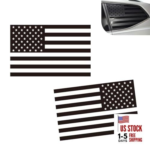 2 PCS Car Rear Window American Flag Decals, USA Flag Patriotic Sticker, 