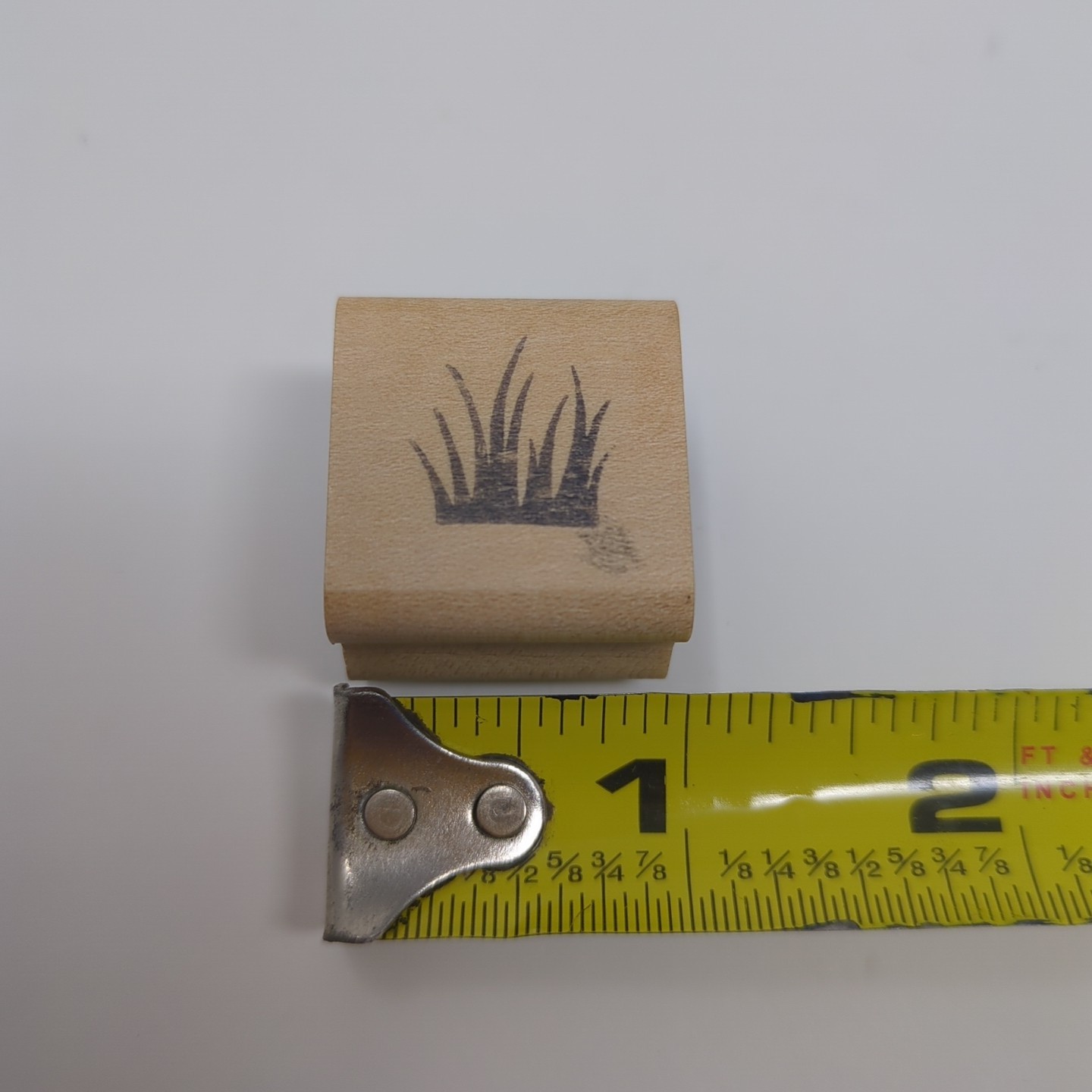 Denami Design Grass Lawn Small Mini Wood Mounted Rubber Stamp