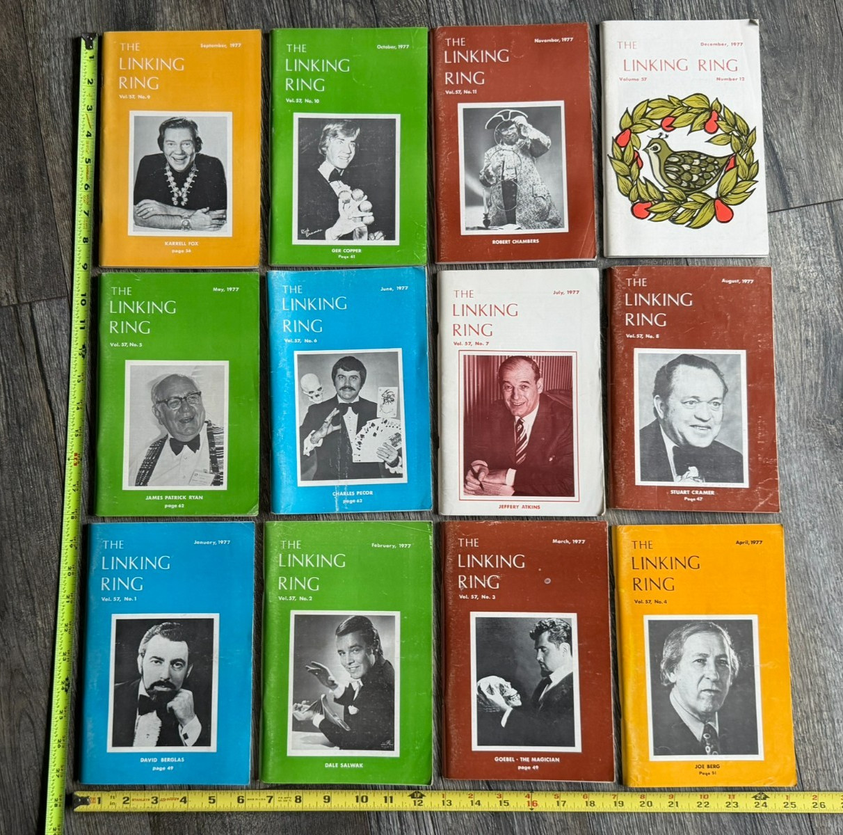 THE LINKING RING Magazine 1977 12pc Lot Full Set Magic Magician Magic Tricks