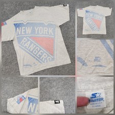VTG New York Rangers STARTER Mens XL NHL Hockey AOP Graphic T Shirt USA Made