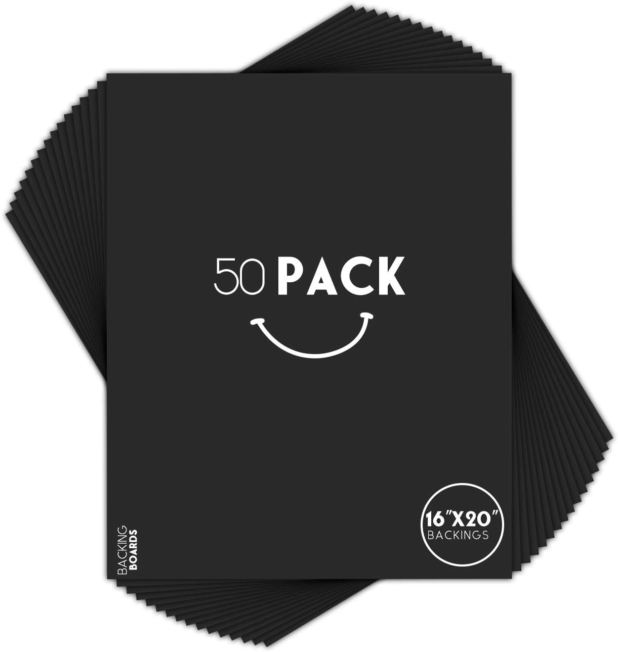 50 16X20 UNCUT Mat Matboard Black Color