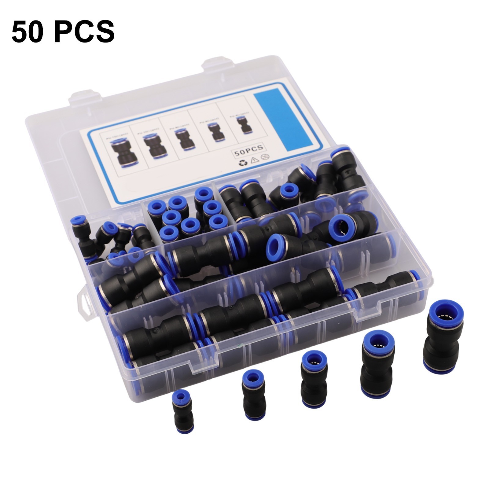 Pneumatic Straight Push Connectors 50pcs Designed for High Performance