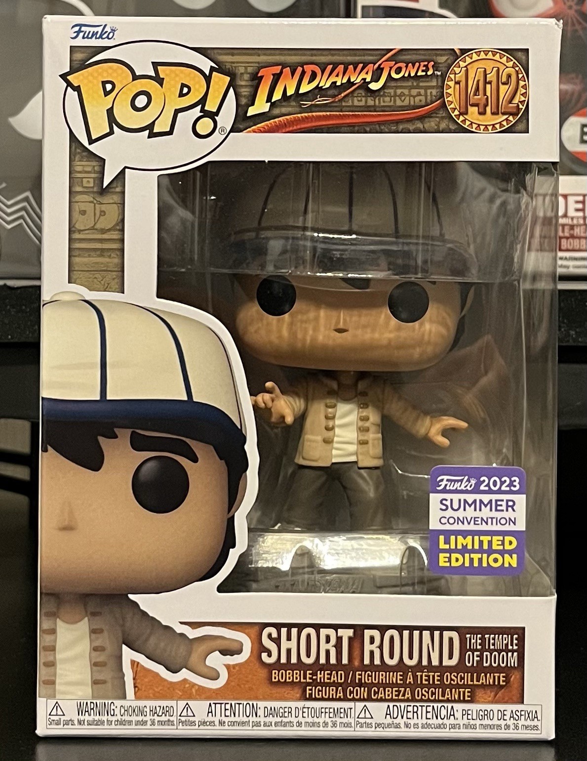 FUNKO POP! MOVIES: INDIANA JONES: #1412 SHORT ROUND • 2023 SHARED CON EXCLUSIVE
