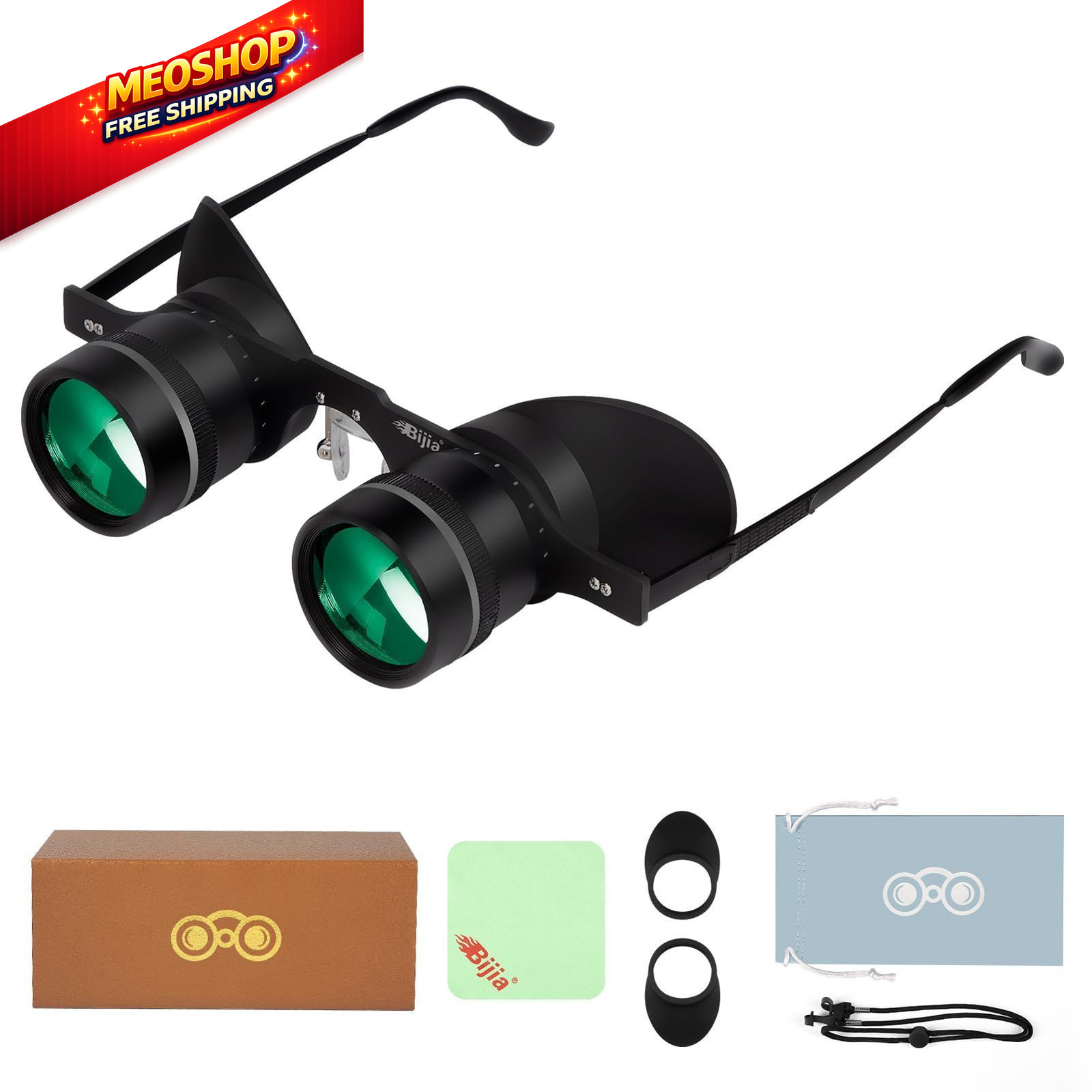 BIJIA 3X Opera Binocular Glasses with Upgraded Lanthanum Green Film 