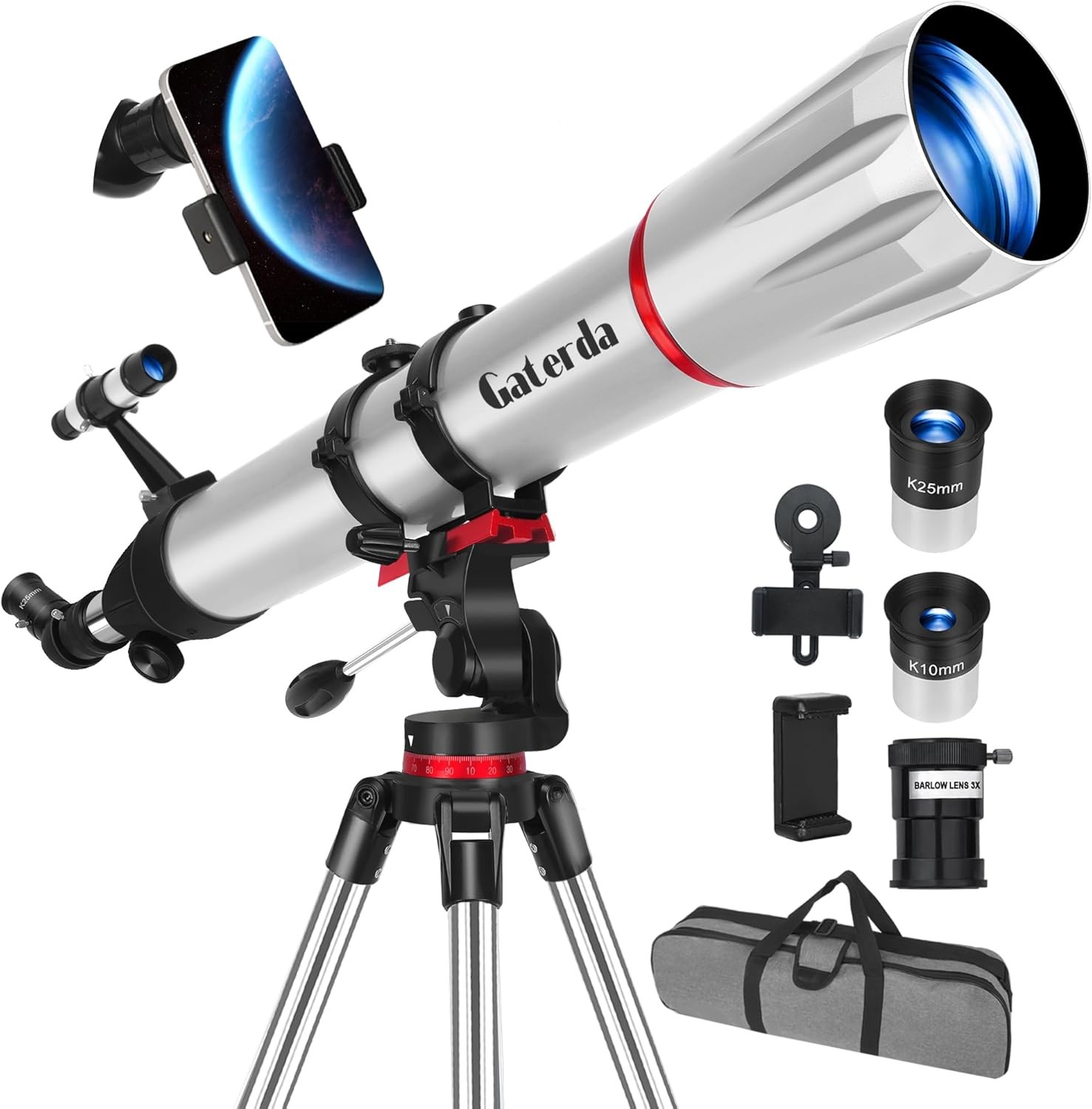 Gaterda Telescope 90mm Aperture 900mm Refractor Telescope for Adults 90900