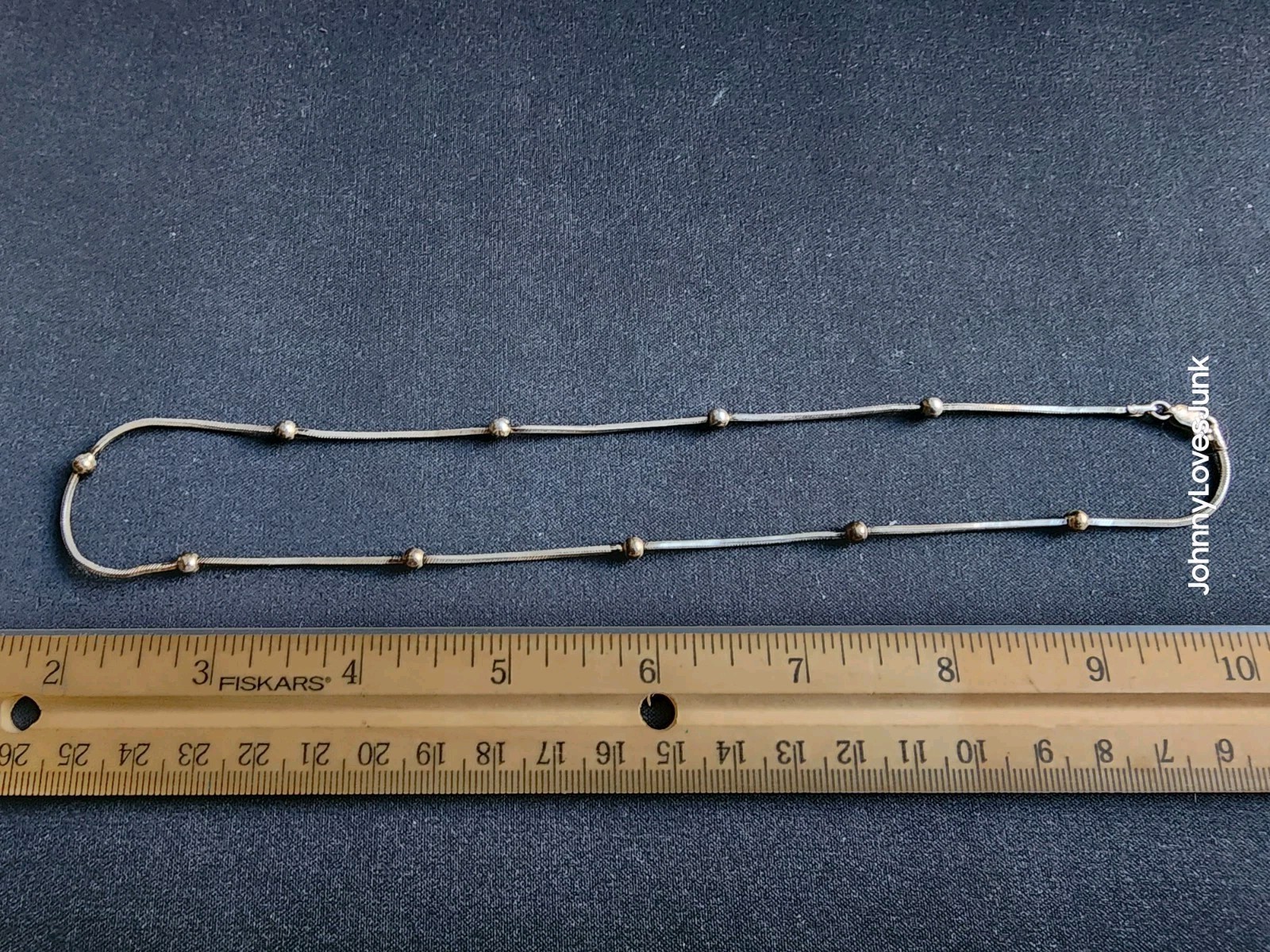 Vintage Sterling Silver Square Chain/Ball Style Necklace Marked/Tested+