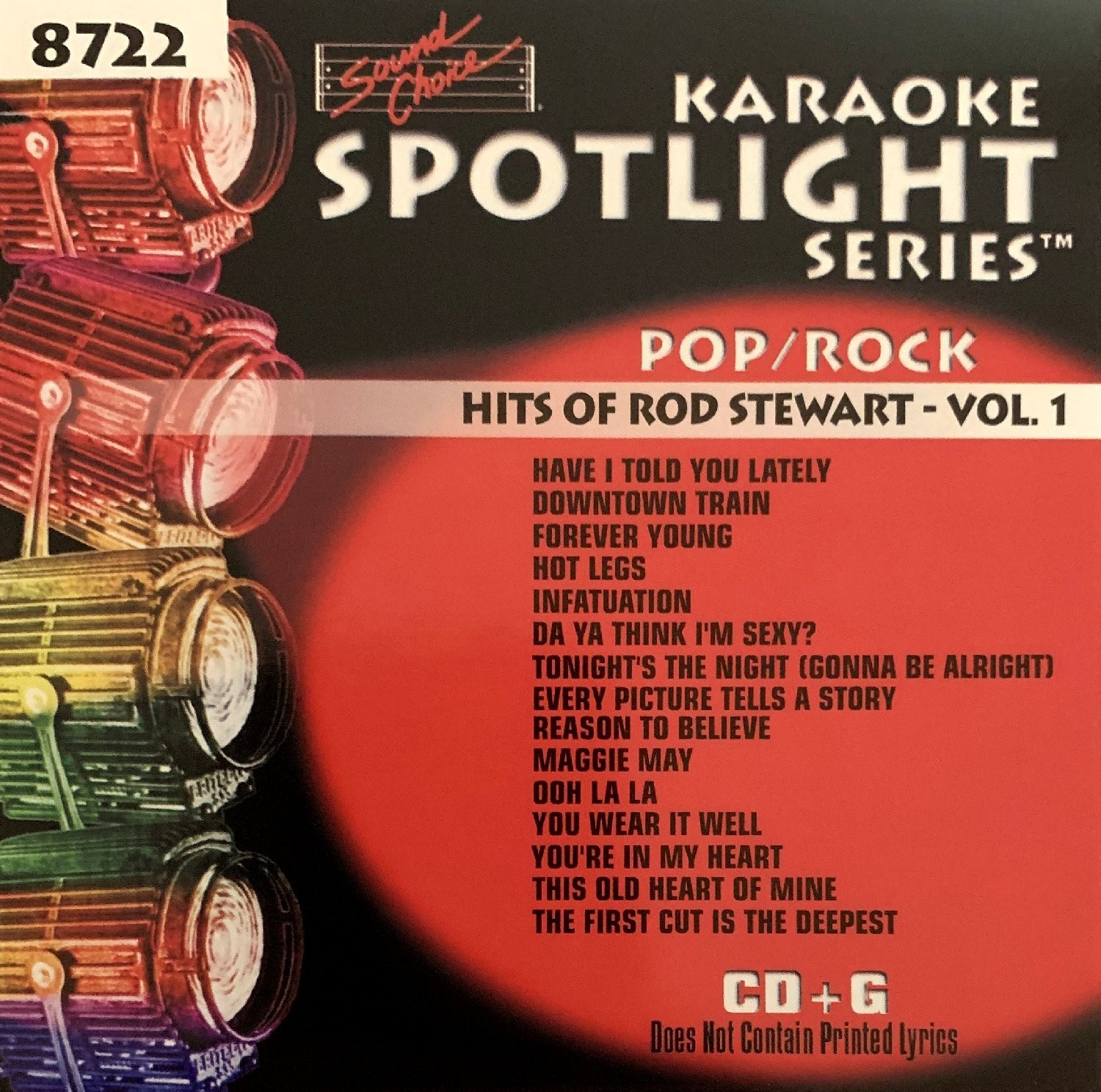 SOUND CHOICE SPOTLIGHT KARAOKE - HITS OF ROD STEWART - SC8722 - LOT 4704 - RARE!