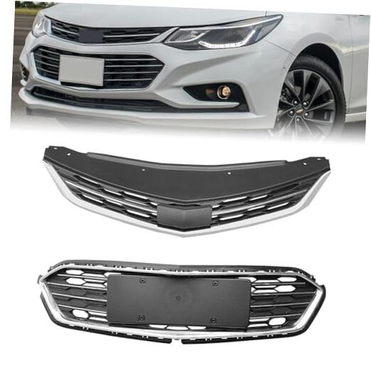 2PCS Front Upper Lower Bumper Grill Grille For Chevy 2016 2017 2018 () Cruze