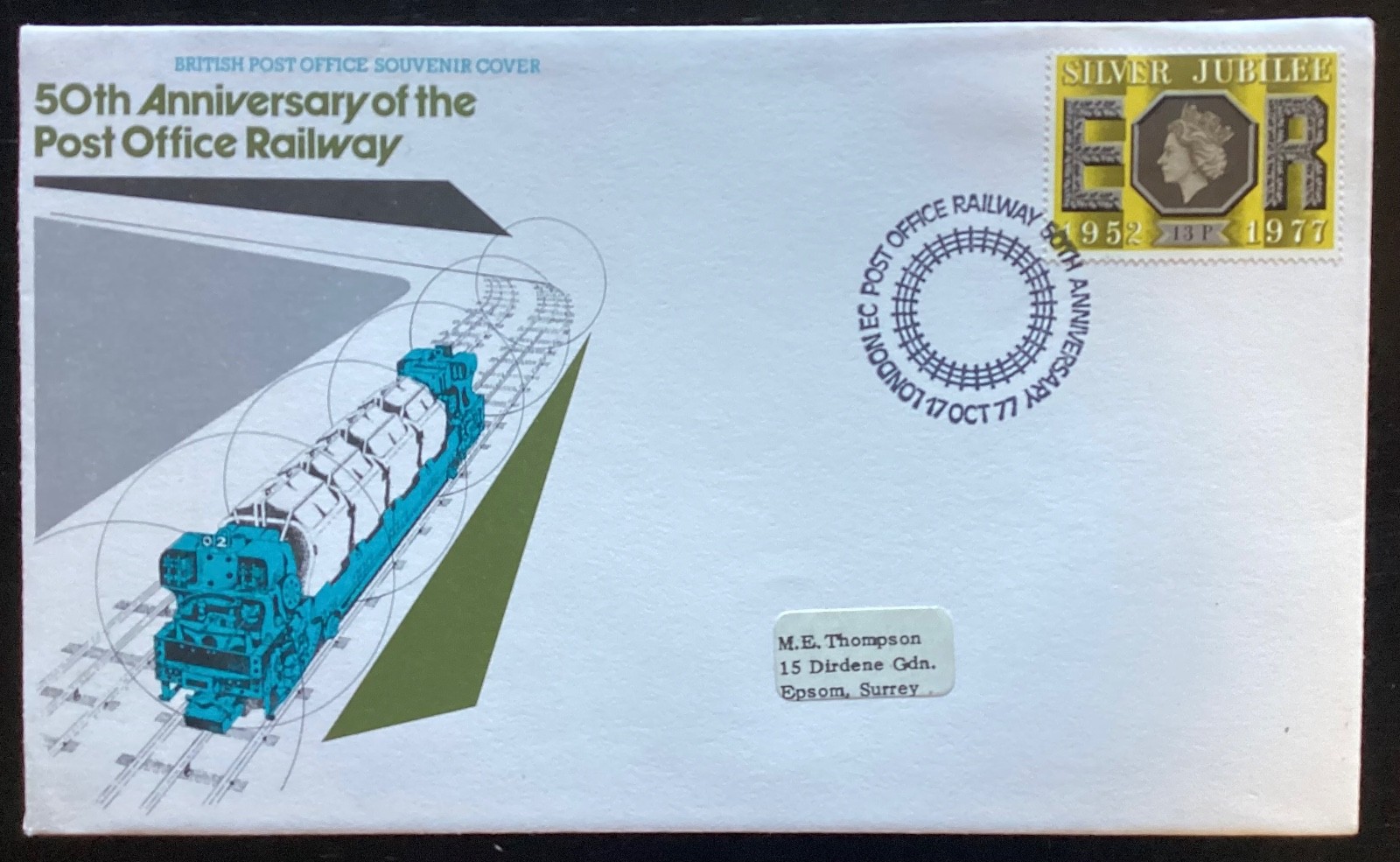 GB 1977  50th Anniversary of the Post Office Railway Cover (M49#5)