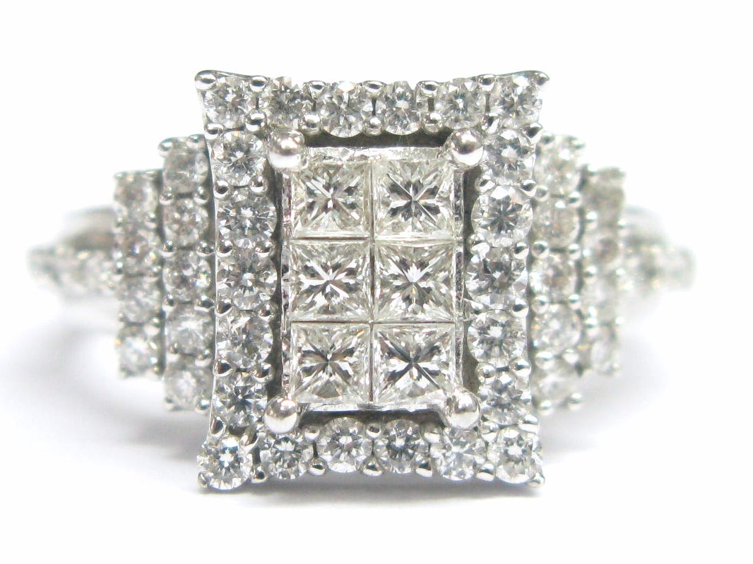 18KT Invisible Diamond Engagement White Gold Jewelry Ring 1.00CT