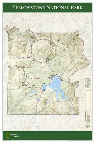 National Geographic Yellowstone National Park Wall Map - Standard (24" x 36")